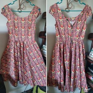 Retrolicious Fit and Flare Floral Dress